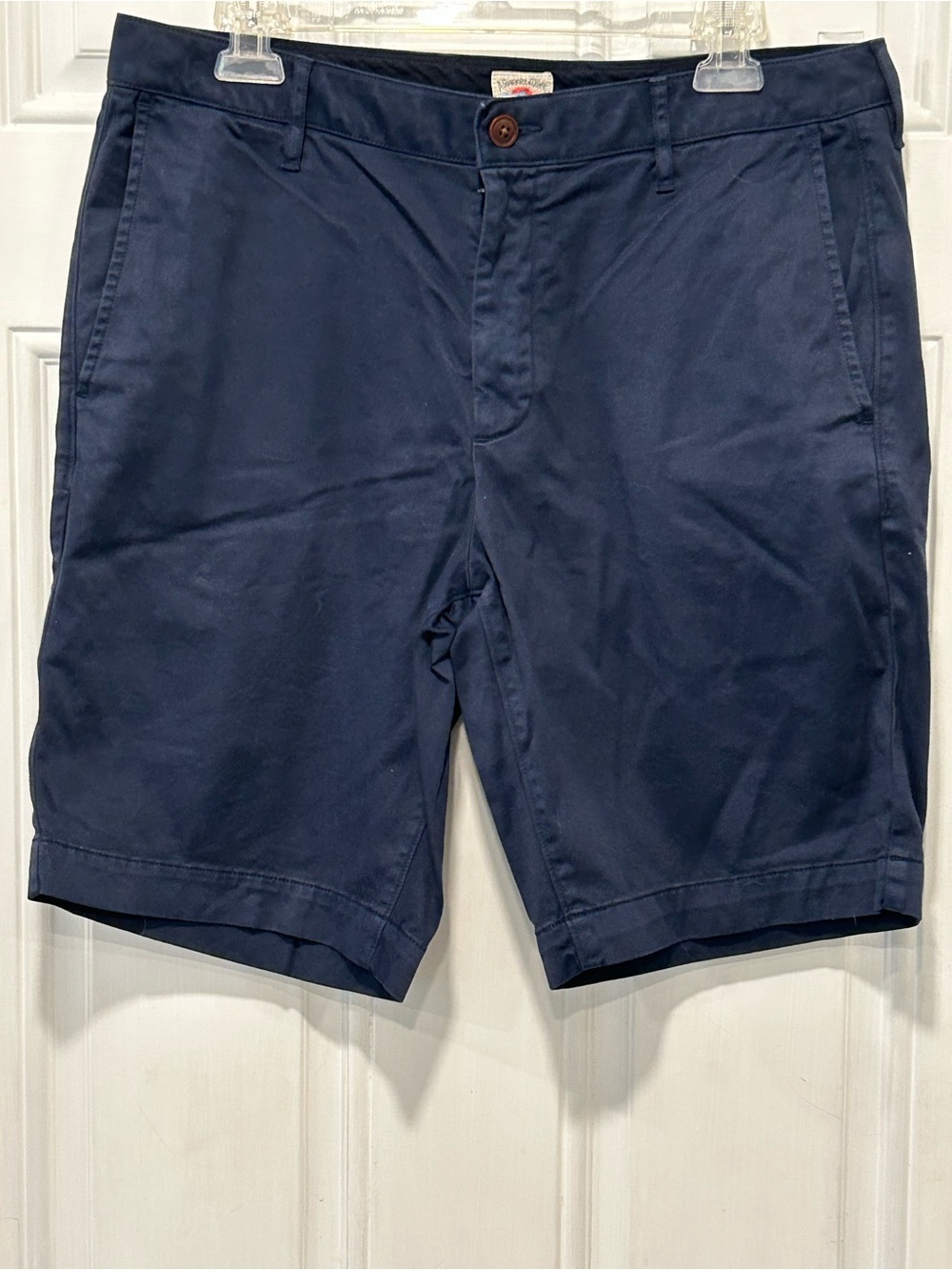 Faherty Movement Chino Shorts Navy Blue Mens Flat Front Preppy Golf Classic 32
